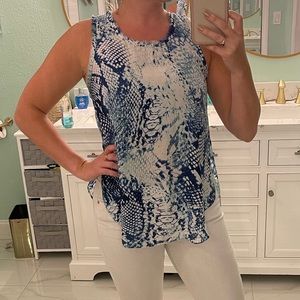 Snakeprint Sleeveless Blouse